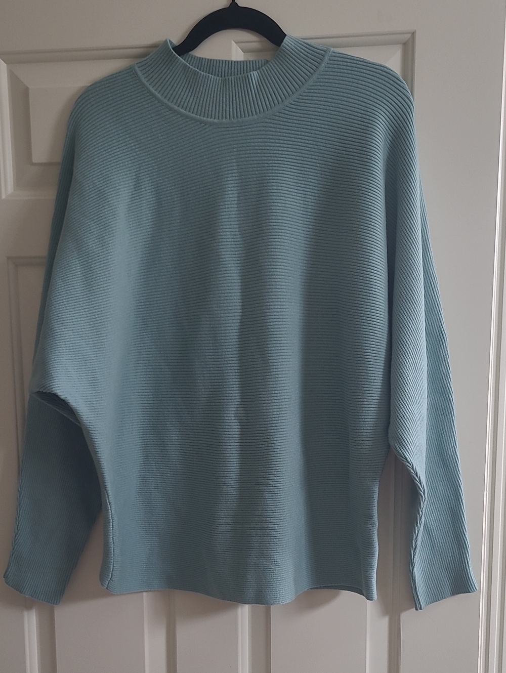 Women’s Light Blue Ribbed Turtleneck Sweater